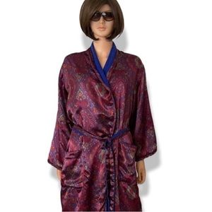 Vintage Victoria Secret paisley terry cotton satin robe